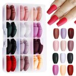 MAYCREATE® 12 Colors Press on Nails Sets, Short Amond Press on Nails, Matte Acrylic Fake Nails Almond Glue On Nails Press On Fake Nails for Women Girls (Not include Glue)