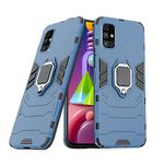 Pikkme Samsung Galaxy M31s Back Cover | D5 Tough Armor Bumper | 360 Protection Case | Ring Holder Stand Case for Samsung Galaxy M31s (Blue)