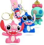 3PCS Murine And Angel Keychain Cartoon Key Chains for Kids Girls Boys Couple Keychain for Keys Backpack Bag Phone Keychain Gift for Birthday Christmas New Year