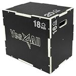 Yes4All 3 in 1 Non-Slip Wooden Plyo Box - Black - 20 x 18 x 16