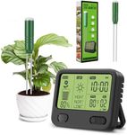 Midlocater 4-in-1 Digital Soil Moisture Meter - LCD Display for Moisture, Sunlight, Soil Temperature, and Time - Ideal for Indoor Plants, Garden, Lawns, Farm, and Potted Plants (Display + Probe Set)