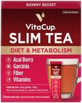 VitaCup Slim Instant Tea Packets For Diet Support, Oolong tea w/B Vitamins, Garcinia, Inulin & Acai, On-the-go Instant Sticks, 24 Ct