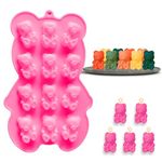 MoldBerry Silicone Chocolate Mould Baking Teddy Bears Jelly Mold Candy Cake Decoration Ice Tray Candle Making Homemade Flexible Reusable (Pack Of 1), 25.5 x 16.3 x 1 Centimeters