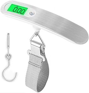 AiQInu Bascula Maletas Viaje, Max 50kg/110lb Escala del Equipaje Digital Portátil con Display LCD y Gancho (Blanco)