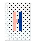 Kate Spade New York Initial Notepad, Paper Pad with 100 Blank Sheets, 7" x 4.75" Small Writing Pad for Desktop Notes, H (Blue)