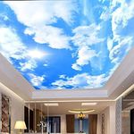 TOKMOCO Custom Sky Wall Mural Cloud Wallpaper Ceiling Art Removable Wallpaper Kids Room Bedroom Living Room Backdrop Wall Mural