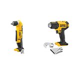 DeWalt DCD740N-XJ 18V XR Lithium-Ion Body Only Cordless 2-Speed Angle Drill, Yellow/Black, 4.57 cm*12.52 cm*2.99 cm & DCE530N-XJ Cordless hot air Gun, 18V (Base), Black/Yellow