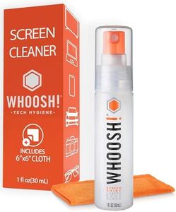 WHOOSH! Glasses Cleaner Spray - 1 fl oz + 1 Microfiber Cleaning Cloth - Travel Size Laptop Screen Cleaner for MacBook, Computer, Portable Car Screen Cleaner for Phone, iPad - Electronic Cleaner Kit