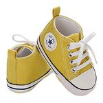 myggpp Baby Girls Shoes Canvas Sneakers First Walking Shoes Walkers Anti-Slip Prewalkers 6-12 Months Yellow