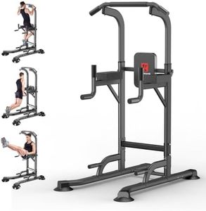 Power Tower Adjustable Height Pull Up Dip Station Multi-Function Home Strength Training Fitness Workout Station for Home Gym (K)