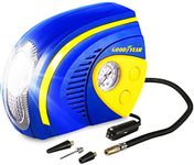 Goodyear car tyre inflator air compressor - car tyre inflator 12v - tyre pump - tyre pump with pressure gauge - 12v air pump - inflator pump with LED light - usable for bike, bicycle, basketball, toys