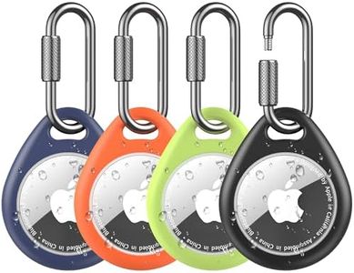 SPGUARD Apple Air Tag Holder (1st/2nd Generation)- 4 Pack Air Tagholder Keychain with Professional Carabiner, Waterproof & Shockproof TPU Air Tag Case 2/1 for Keys, Backpacks, Pets, Luggage, Kids