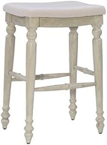 Linon Home Décor Taburete de Madera, Color Blanco