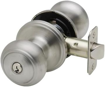 Copper Creek CK2040SS Colonial Door Knob, Keyed Entry Function, 1 Pack, Satin Stainless