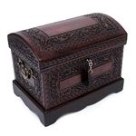 NOVICA Mohena wood and leather jewelry box, Colonial Treasure by NOVICA