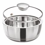 Signoraware Fresh Maxx Casserole Serving Bowl Container, Insulated Stainless Steel with Glass Lid, Steam Vent,Hot Pot, Food Grade, Bpa Free Serverware (500ml, Set 1 Silver)