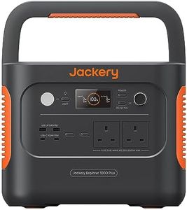 Jackery Explorer 1000 Plus portable power station, 1264Wh LiFePO4 Battery with 2x 2000W AC Outlets, Expandable to 5kWh for holiday RV Camping Emergency