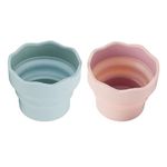 Foldable Water Pot, 2 Pcs Painting Brush Washing Bucket Mini Foldable Silicone Watercolor Acrylic Oil Painting Brus