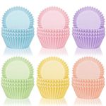 Whaline 600Pcs Colorful Cupcake Liners Pastel Color Cupcake Wrappers Baking Cup Light Pink Blue Purple Yellow Orange Green Muffin Liners for Xmas Baby Shower Bridal Shower Wedding Birthday Party Decor