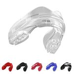 SafeJawz Mouthguard for Braces, One Size Re-mouldable Gum Shield with Case for Boxing, MMA, Rugby, Martial Arts, Judo, Karate, Hockey and All Contact Sports (Clear)