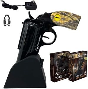 Realtree® Electric Gun Wine Bottle Opener - Open your Wine Bottle Fast with this New Corkscrew - Great Gift for Gun Enthusiasts and Wine Lovers. Foil Cutter and Charging Base Included. (Black)