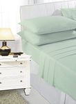 Love Your Home PLAIN DYED POLYCOTTON PERCALE BED LINEN FITTED SHEETS KING SIZE MINT GREEN