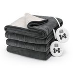 Sunbeam Royal Luxe Sherpa Night Fog Heated Blanket - King