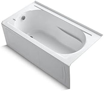 KOHLER 1184-LA-0 Devonshire 60" x 32" Acrylic Alcove Bathtub with Left-Hand Drain, Tub with Integral Apron and Flange, White