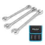 DURATECH Flare Nut Wrench Set, Metric, 3-Piece, 10, 12, 13, 14, 15, 17 mm, CR-V Steel, Organizer Pouch Included