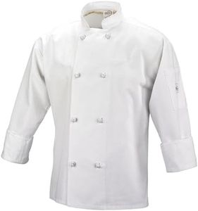 Mercer Culinary M60012WH2X Millennia Men's Cook Jacket with Cloth Knot Buttons, XX-Large,White