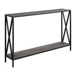 Convenience Concepts Tucson Console Table with Shelf, Engineered Wood, Grey/Black, 47.25" L x 9" W x 29" H