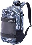 187 Killer Pads Standard Issue Backpack with Skateboard Straps, Charcoal Camo