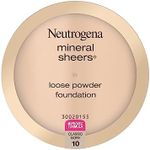 Neutrogena Mineral Sheers Lightweight Loose Powder Makeup Foundation with Vitamins A, C, & E, Sheer to Medium Buildable Coverage, Skin Tone Enhancer, Face Redness Reducer, Classic Ivory 10,.19 oz