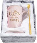 YHRJWN February Birthday Gifts for Women, Queens Are Born in February Mug, Birthday Gifts for Women Girls Mom Daughter Friends Sister Wife, Aquarius Pisces Zodiac Gifts, 14 Oz with Gift Box