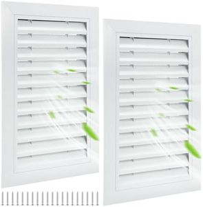 Gisafai 2 Pcs 12" x 18" Gable Vent Aluminum Alloy Wall Vents Shed Attic Vent with Screen Return Air Grill with Screws, for Ventilation Exterior Doors Inside Dimensions (White)