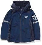 Reebok Boys Soft Woven Lightweight Water Resistant System Jacket Outerwear, Navy HTHR/Navy, 3 Years