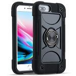 MARKILL Compatible with iPhone 6 Plus/6S Plus Case,iPhone 7 Plus case/iPhone 8 Plus Case 5.5 Inch with Ring Stand, Heavy-Duty Military Grade Shockproof Phone Cover with Magnetic Car Mount. (Black)