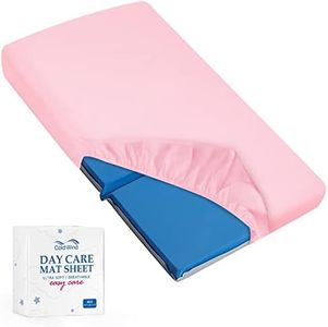 Nap Mat Cover 19" x 45" x 4" Fit for ECR4Kids Everyday Folding Rest Mat, Super Soft & Breathable Microfiber Baby Nap Mat Sheet for Preschool or Day Care, Boys and Girls, Pink