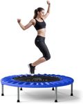 CLORIS 40''/48'' Foldable Fitness Trampoline - Max Load 400lbs / 450lbs, Rebounder with Adjustable Foam Handle Indoor/Outdoor Fitness Body Exercise (36'' Blue)