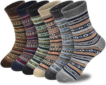 5 Pairs Mens Wool Socks, 53% Merino Wool Winter Warm Thermal Soft Gift Box, Multi-color