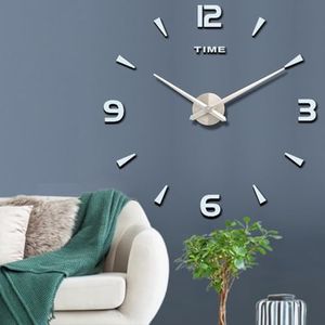 Coraltree Moderno Reloj de Pared silencioso DIY Reloj de Pared Adhesivo 3D Reloj de Pared para decoración Regalo para casa, Restaurante, Oficina y Hotel (Plata)