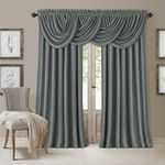 Elrene Home Fashions 026865854039 Blackout Energy Efficient Room Darkening Rod Pocket Window Curtain Drape Regal Solid Panel, Dusty Blue, 52" x 95" (1 Panel)