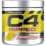 C4 Ripped Pre Workout Powder Cherry Limeade | Creatine Free + Sugar Free Preworkout Energy Supplement for Men & Women | 150mg Caffeine + Beta Alanine + Weight Loss | 30 Servings