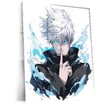 TURTLEWINGS | Satoru Gojo Inspired Jujutsu Kaisen Metal Print | HD Metal Wall Art (12 * 15 Inches)