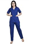 adhyah TrendyUniform Lycra Womens Scrub Suits With Inseam Top Pocket,Pant With Zip Pocket Stretchable Scrubs Comfort Fit Ideal for Doctors, Nurses, Dentists and Healthcare Professionals (M)