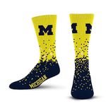 For Bare Feet NCAA MICHIGAN WOLVERINES Spray Zone Crew Sock Team Color Large