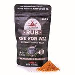 Poppamies One for All BBQ Rub - All Purpose Seasoning - 100% Natural and Universal BBQ Seasoning - Perfect for Beef Pork Chicken Fish Vegetable dishes - Use it in The Grill Oven - Large Pack (200g)