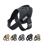 EXCELLENT ELITE SPANKER Tactical Dog Harness Training Military Patrol K9 Dog Vest Adjustable Nylon Military Dog Harness with Handle(BLK-S)