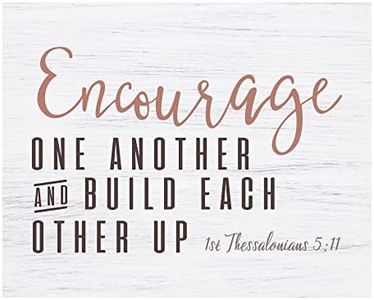 "Encourage One Another & Build Each Other Up" - Christian Bible Verse Wall Art Print - 8x10" Rustic Scripture Print For Home Decor, Office Decor, or Church Decor, Unframed