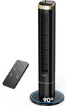 HIFRESH 110CM Tower Fan for Room, Touch & Remote, 4 Speeds & 4 Modes, 12 Timer, 25dB Quiet Operation, High Performance Bladeless Technology, 90° Oscillation Cover Room up to 25㎡, Low Power Consumption